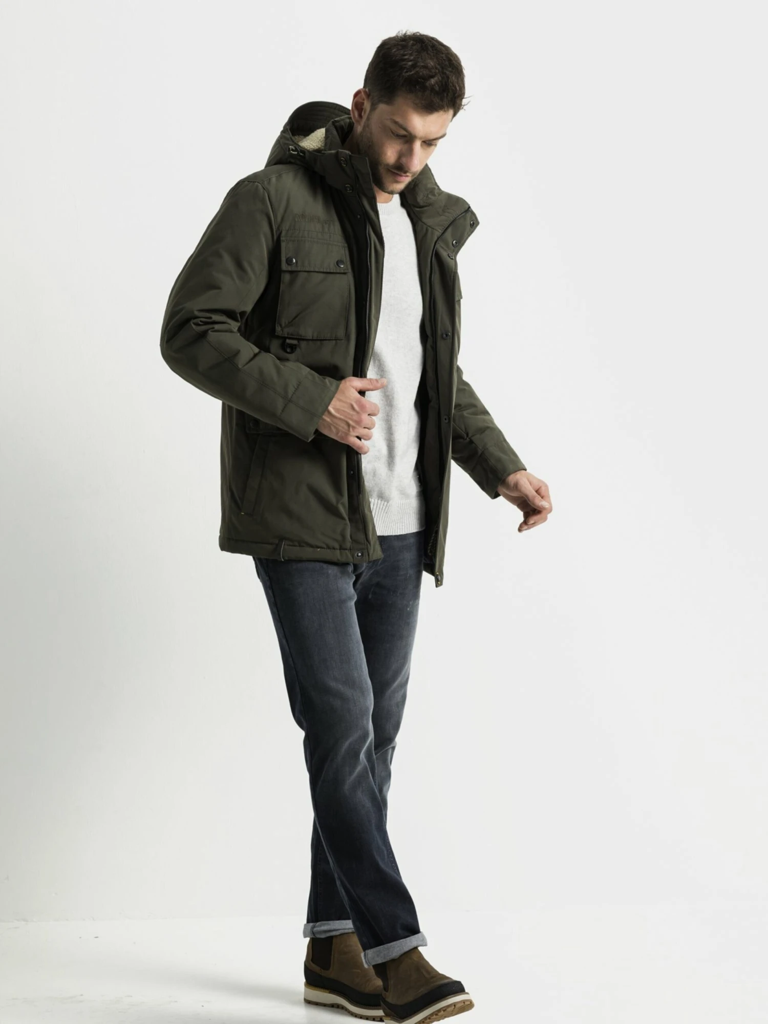 Camel Active Parkas Winterparka Heren Donkergroen 4 Camel Active Parkas Winterparka Heren Donkergroen - Afbeelding 4