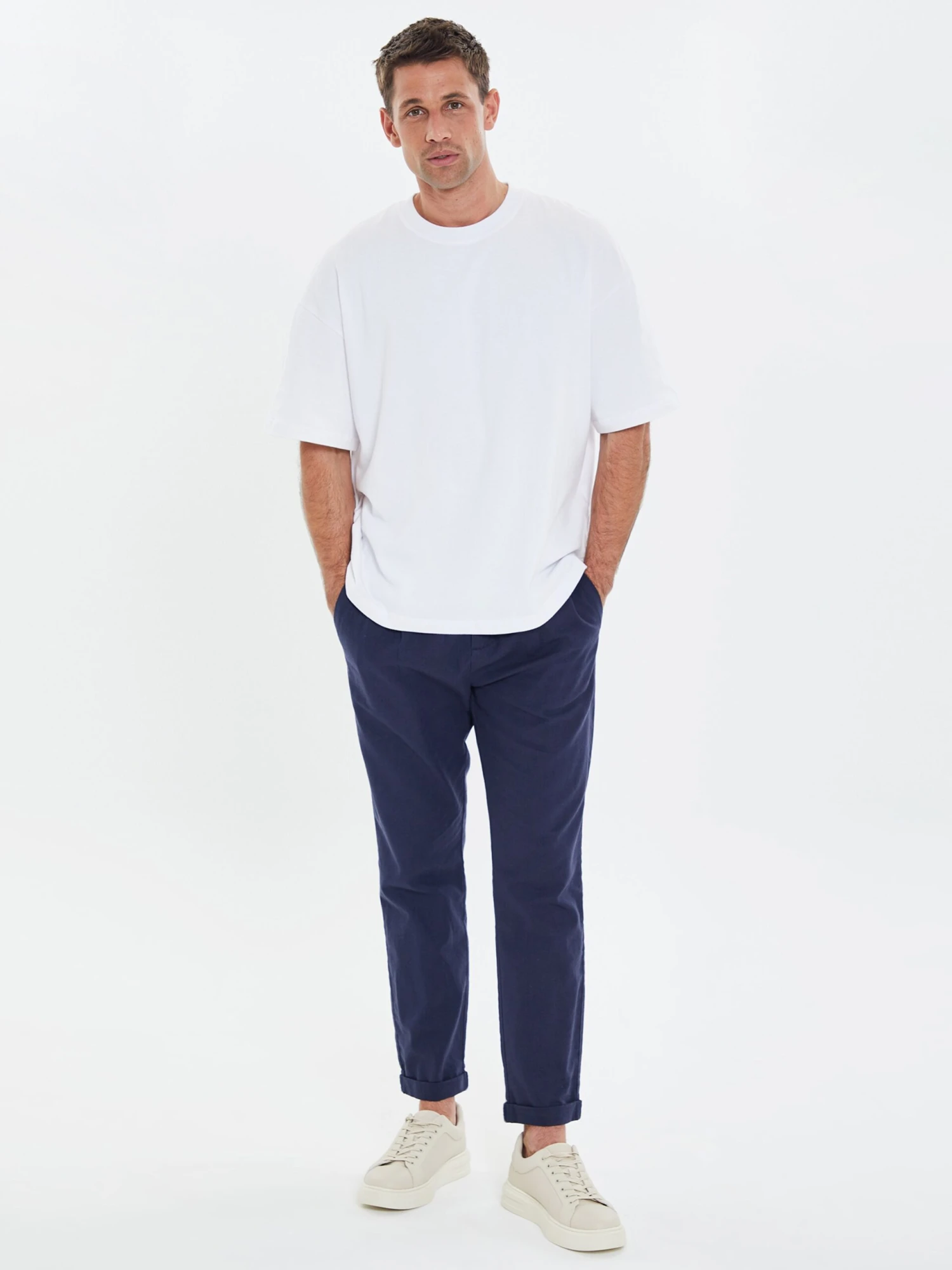 Threadbare Pantalons Regular Broek Luxe Heren Navy 4 Threadbare Pantalons Regular Broek Luxe Heren Navy - Afbeelding 4