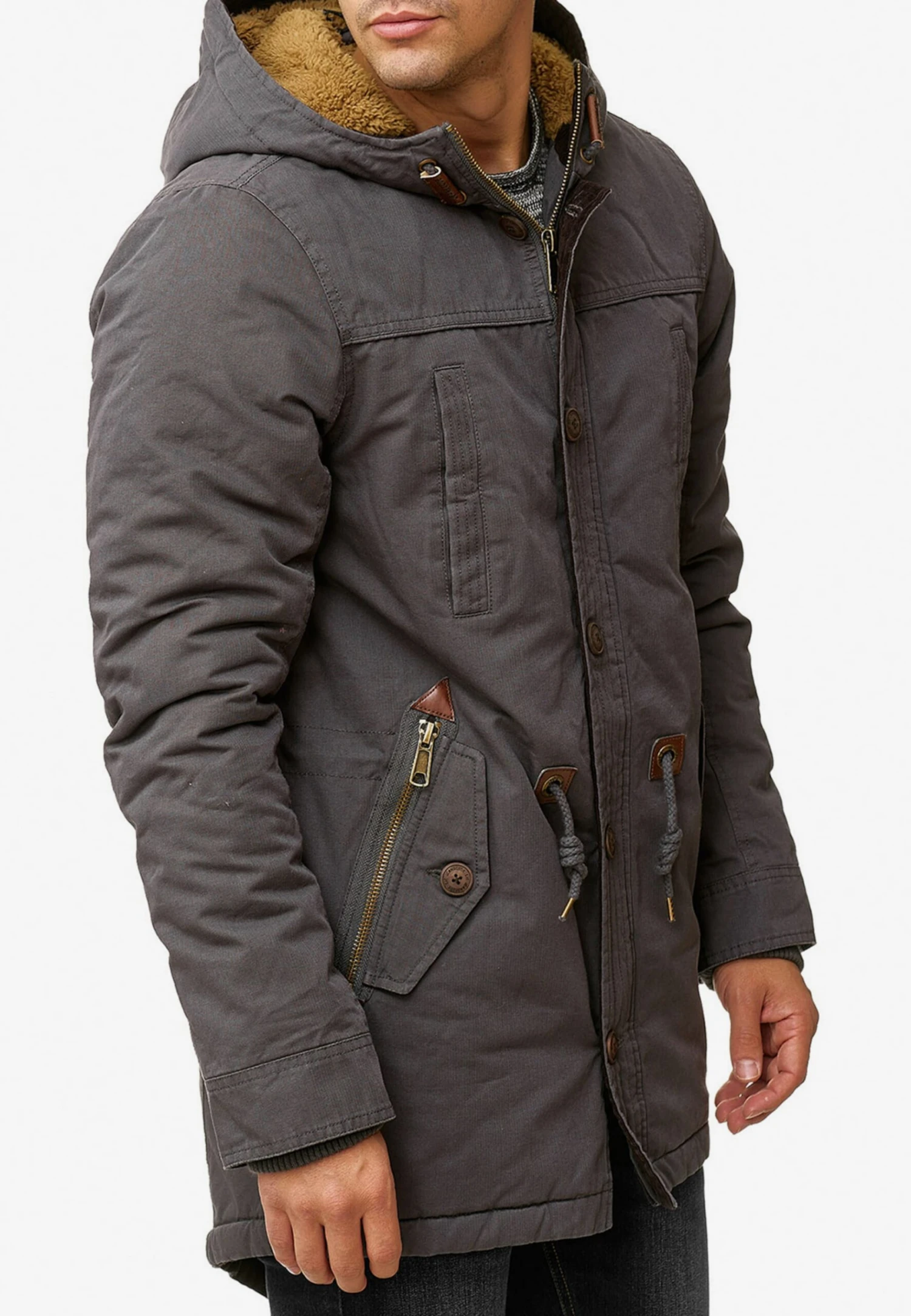 Indicode Jeans Parkas Winterparka Barge Heren Basaltgrijs 4 Indicode Jeans Parkas Winterparka Barge Heren Basaltgrijs - Afbeelding 4