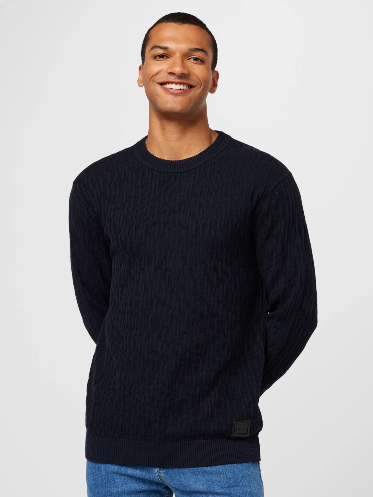 Hugo Crewneck Truien Trui Sovrain Heren Navy 3 Hugo Crewneck Truien Trui Sovrain Heren Navy - Afbeelding 3