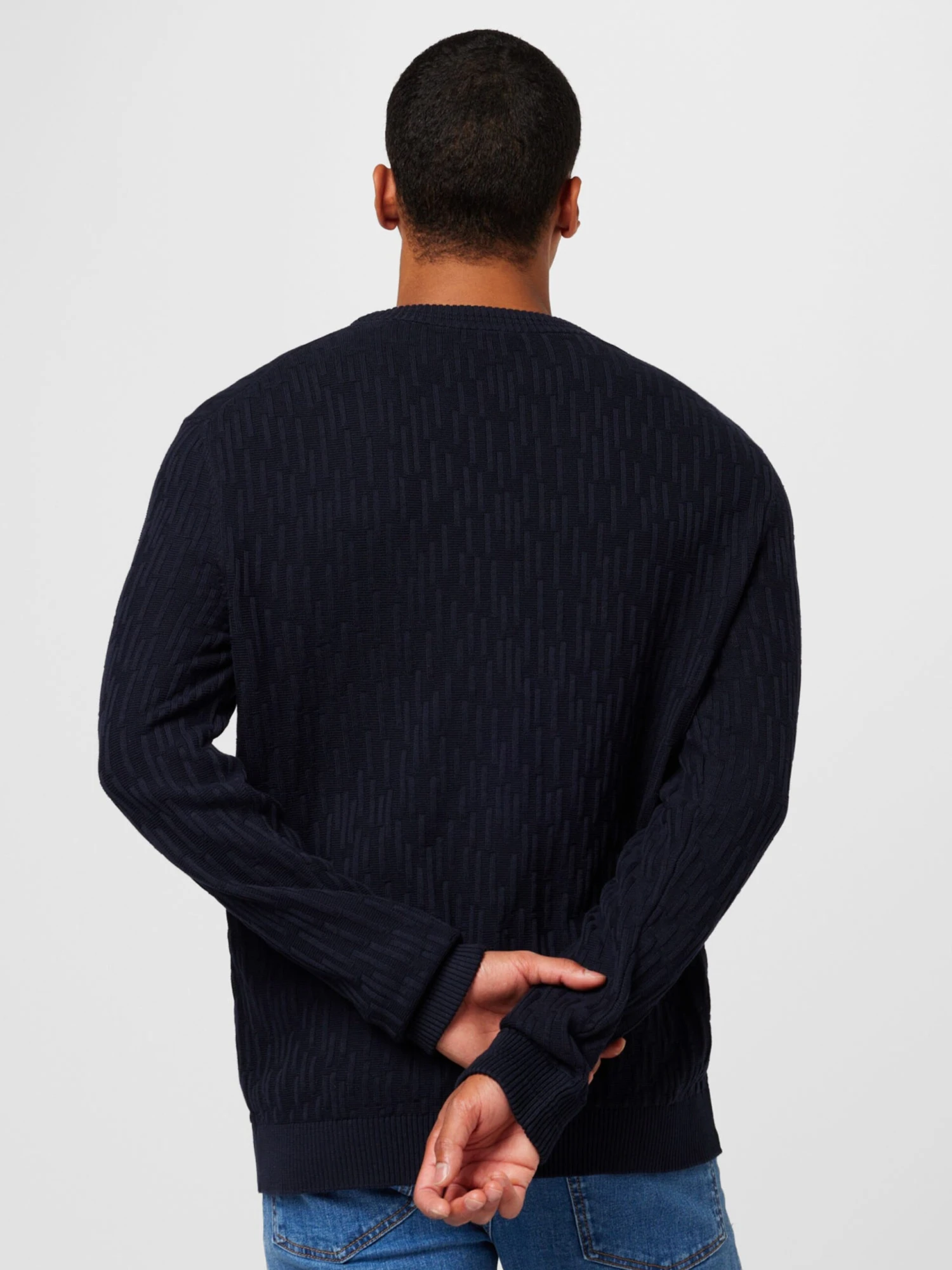 Hugo Crewneck Truien Trui Sovrain Heren Navy 4 Hugo Crewneck Truien Trui Sovrain Heren Navy - Afbeelding 4