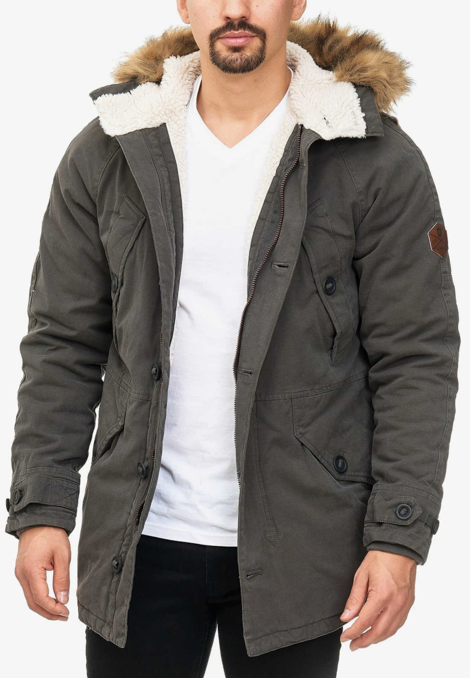 Indicode Jeans Parkas Winterparka Fann Heren Donkergrijs 4 Indicode Jeans Parkas Winterparka Fann Heren Donkergrijs - Afbeelding 4