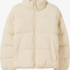 BERSHKA Winterjassen Winterjas Heren Pasteelgeel