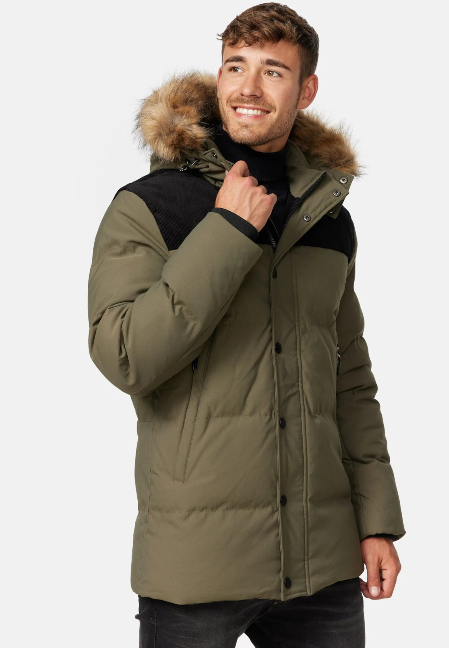 Indicode Jeans Parkas Winterparka Hexyl Heren Kaki 3 Indicode Jeans Parkas Winterparka Hexyl Heren Kaki - Afbeelding 3