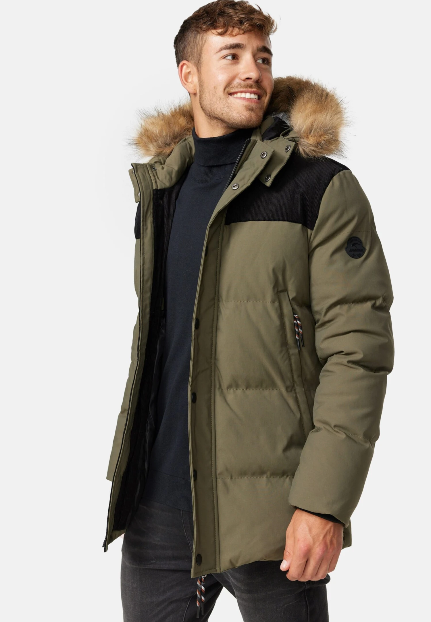 Indicode Jeans Parkas Winterparka Hexyl Heren Kaki 4 Indicode Jeans Parkas Winterparka Hexyl Heren Kaki - Afbeelding 4