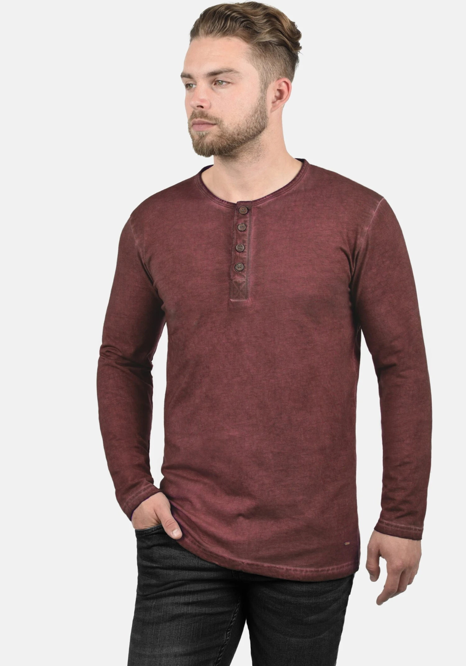 Solid Longsleeves Shirt Timur Heren Rood / Rood Gemêleerd 2 Solid Longsleeves Shirt Timur Heren Rood / Rood Gemêleerd - Afbeelding 2