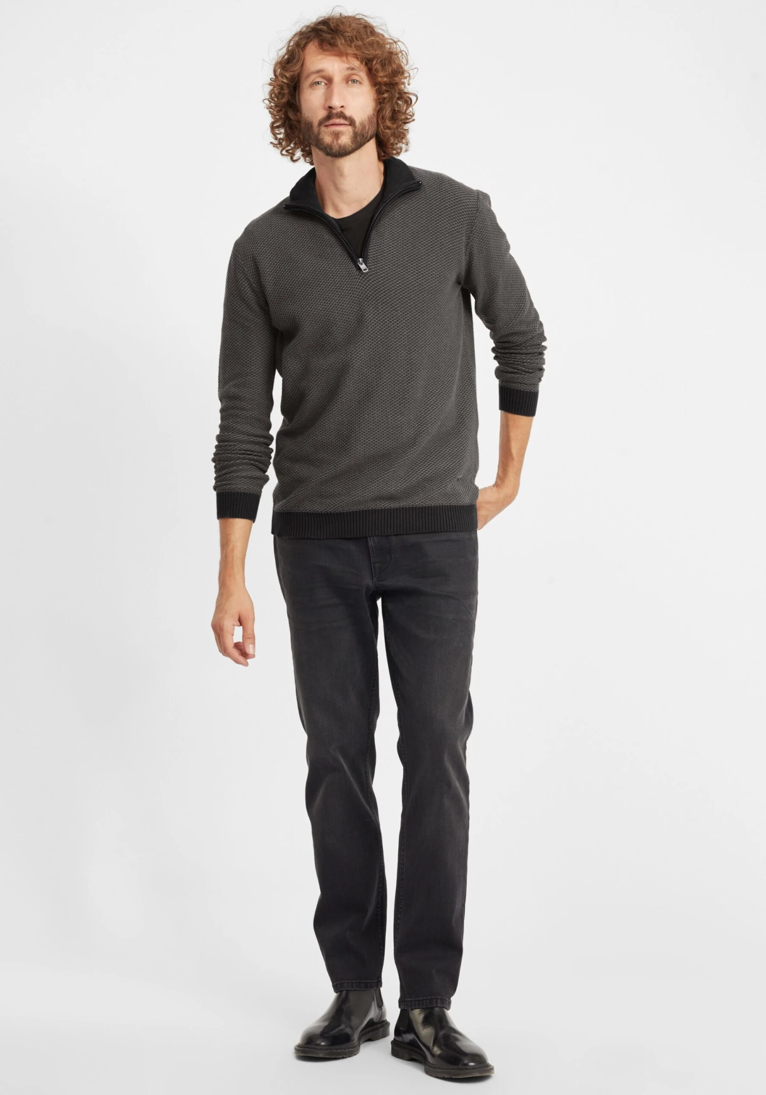 Solid Coltruien Trui Duncan Heren Zwart 3 Solid Coltruien Trui Duncan Heren Zwart - Afbeelding 3