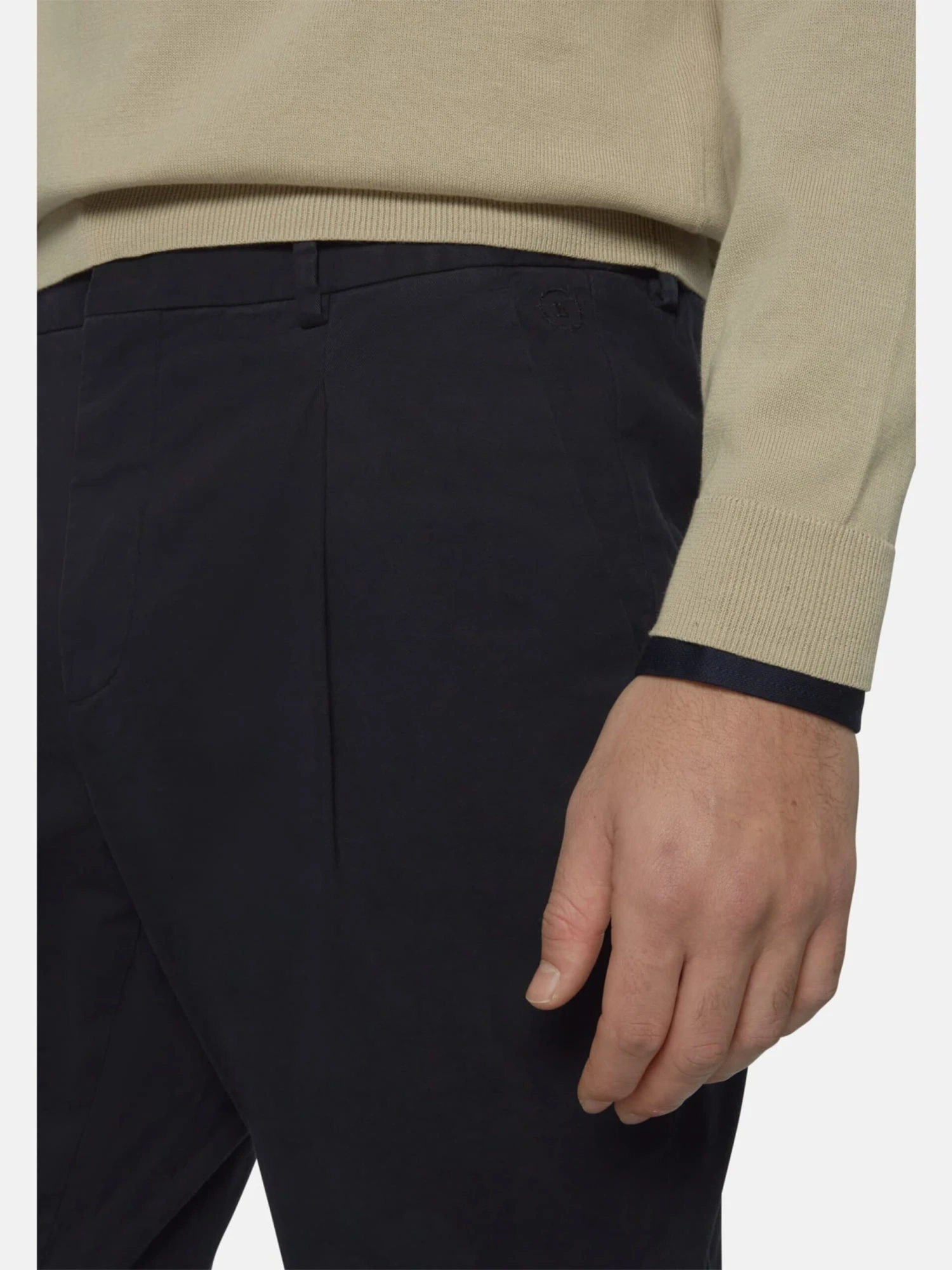 Pantalons Regular Bandplooibroek Heren Nachtblauw 5 Pantalons Regular Bandplooibroek Heren Nachtblauw - Afbeelding 5