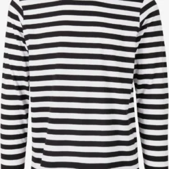 URBAN CLASSICS Longsleeves Shirt Heren Zwart / Wit