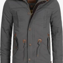 Indicode Jeans Parkas Winterparka Barge Heren Basaltgrijs