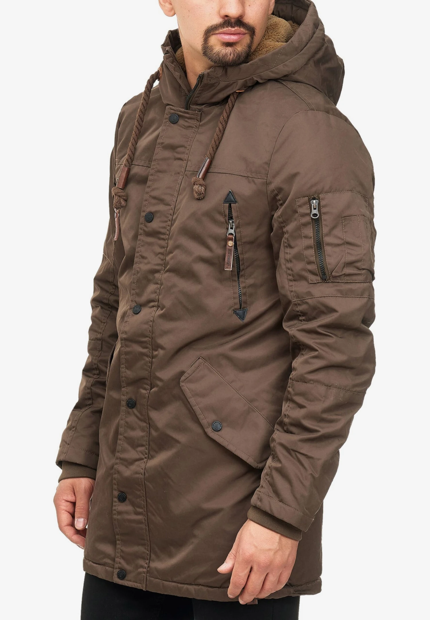 Indicode Jeans Parkas Winterparka Bardsley Heren Bruin 4 Indicode Jeans Parkas Winterparka Bardsley Heren Bruin - Afbeelding 4