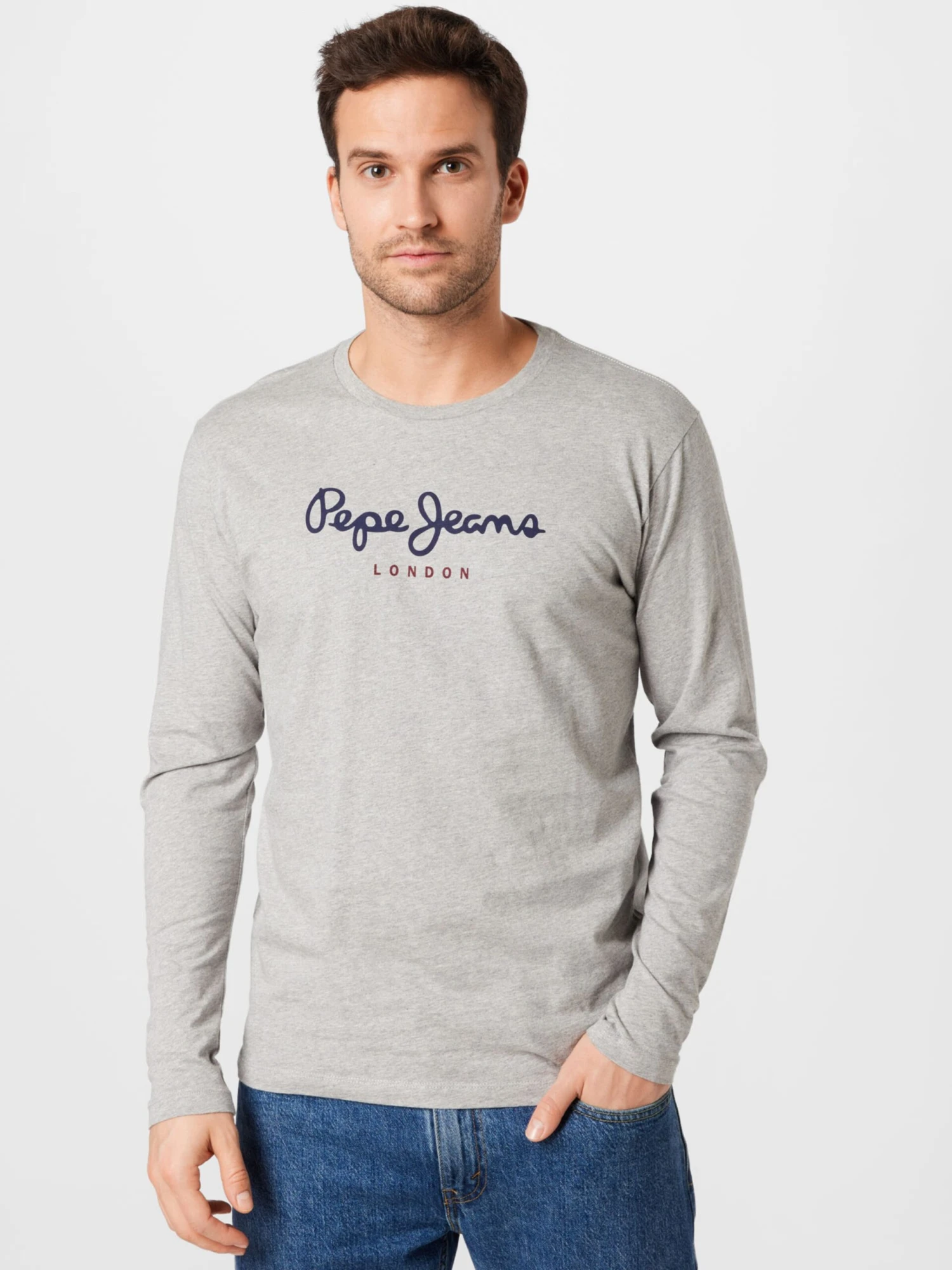 Pepe Jeans Longsleeves Shirt EGGO Heren Grijs Gemêleerd 3 Pepe Jeans Longsleeves Shirt EGGO Heren Grijs Gemêleerd - Afbeelding 3