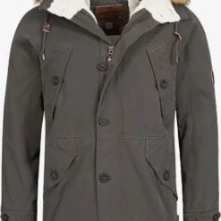 Indicode Jeans Parkas Winterparka Fann Heren Donkergrijs