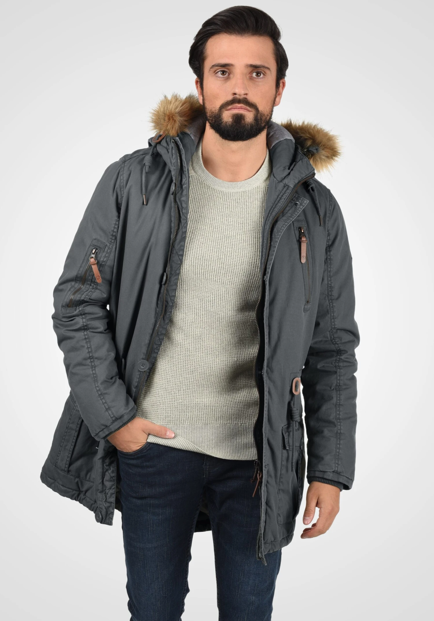 Solid Parkas Winterparka Clark Heren Grijs 3 Solid Parkas Winterparka Clark Heren Grijs - Afbeelding 3