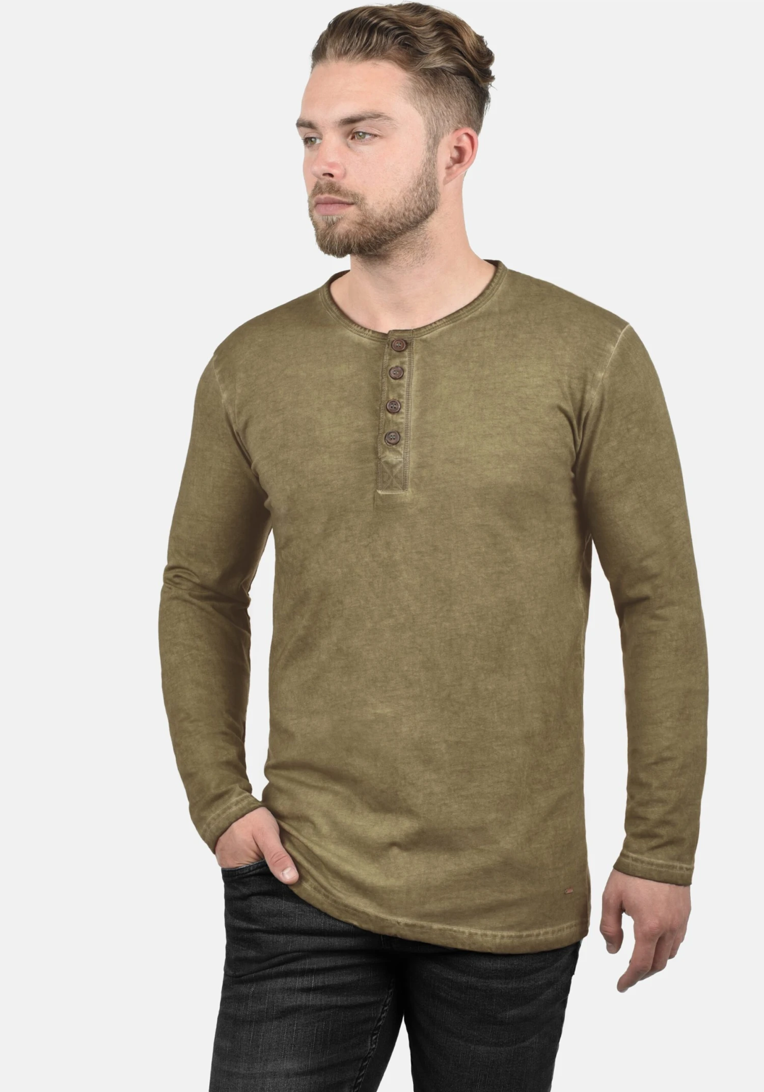 Solid Longsleeves Shirt Timur Heren Donkerbeige 2 Solid Longsleeves Shirt Timur Heren Donkerbeige - Afbeelding 2