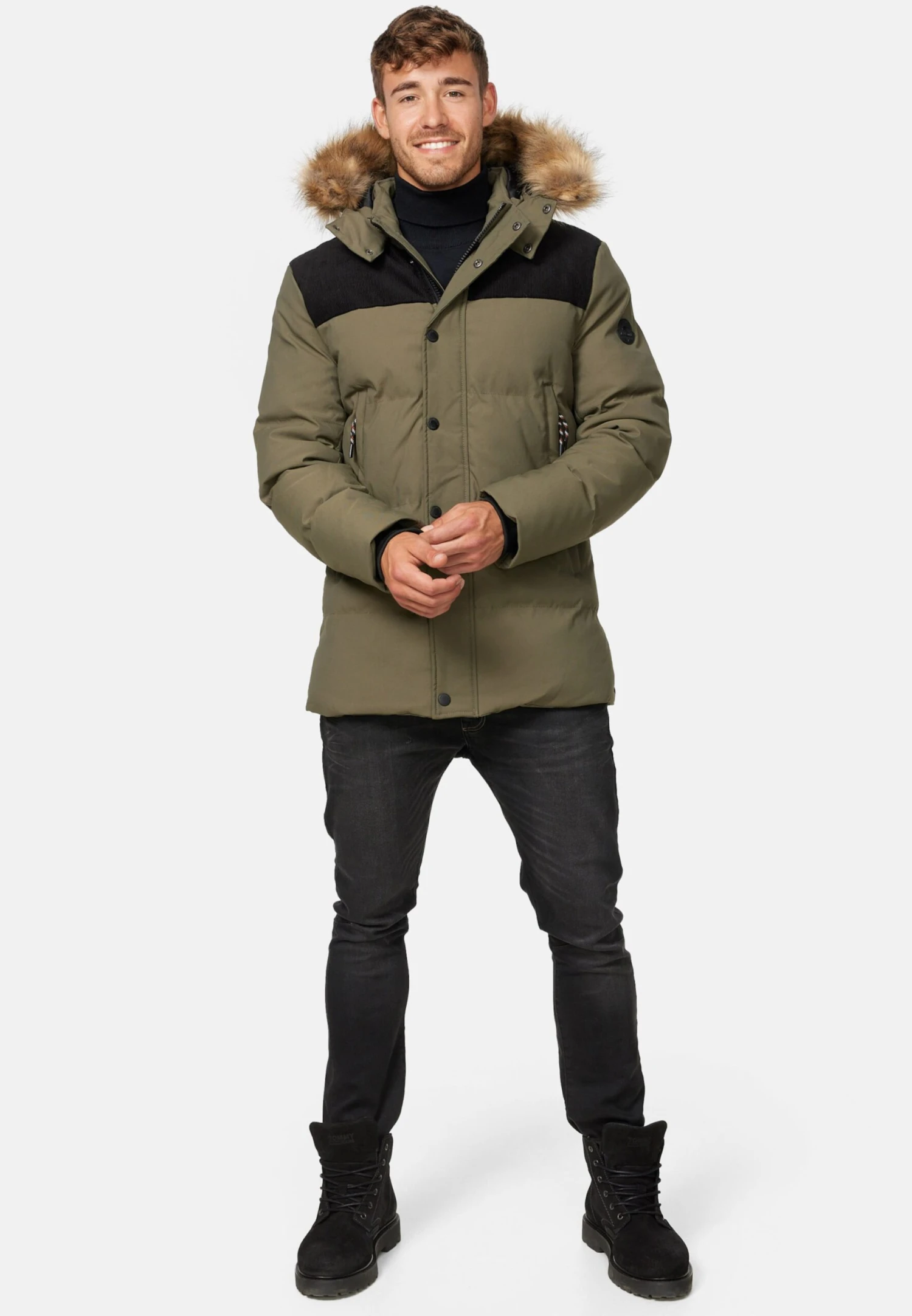 Indicode Jeans Parkas Winterparka Hexyl Heren Kaki 5 Indicode Jeans Parkas Winterparka Hexyl Heren Kaki - Afbeelding 5