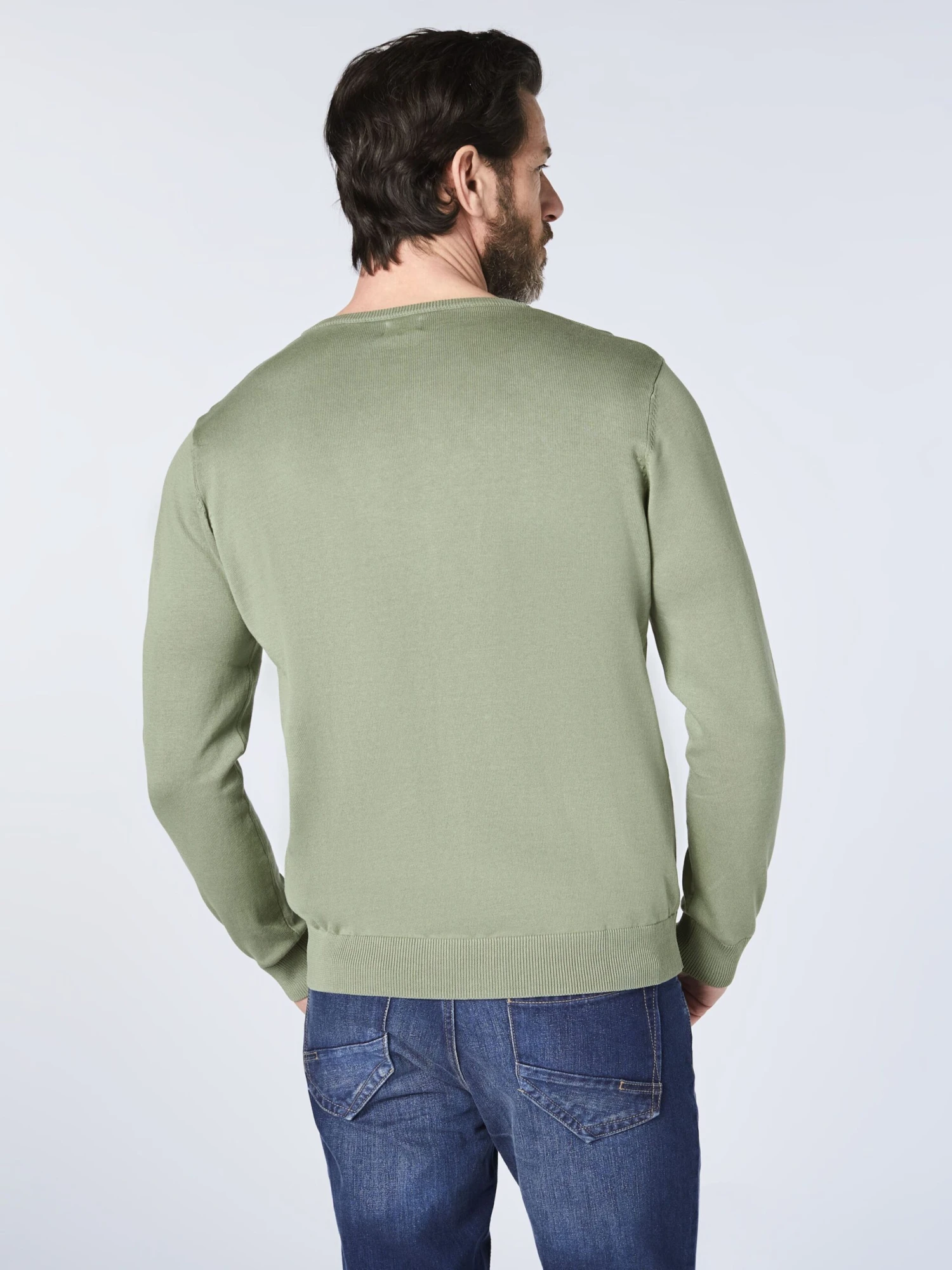 Crewneck Truien Trui Heren Kaki 3 Crewneck Truien Trui Heren Kaki - Afbeelding 3