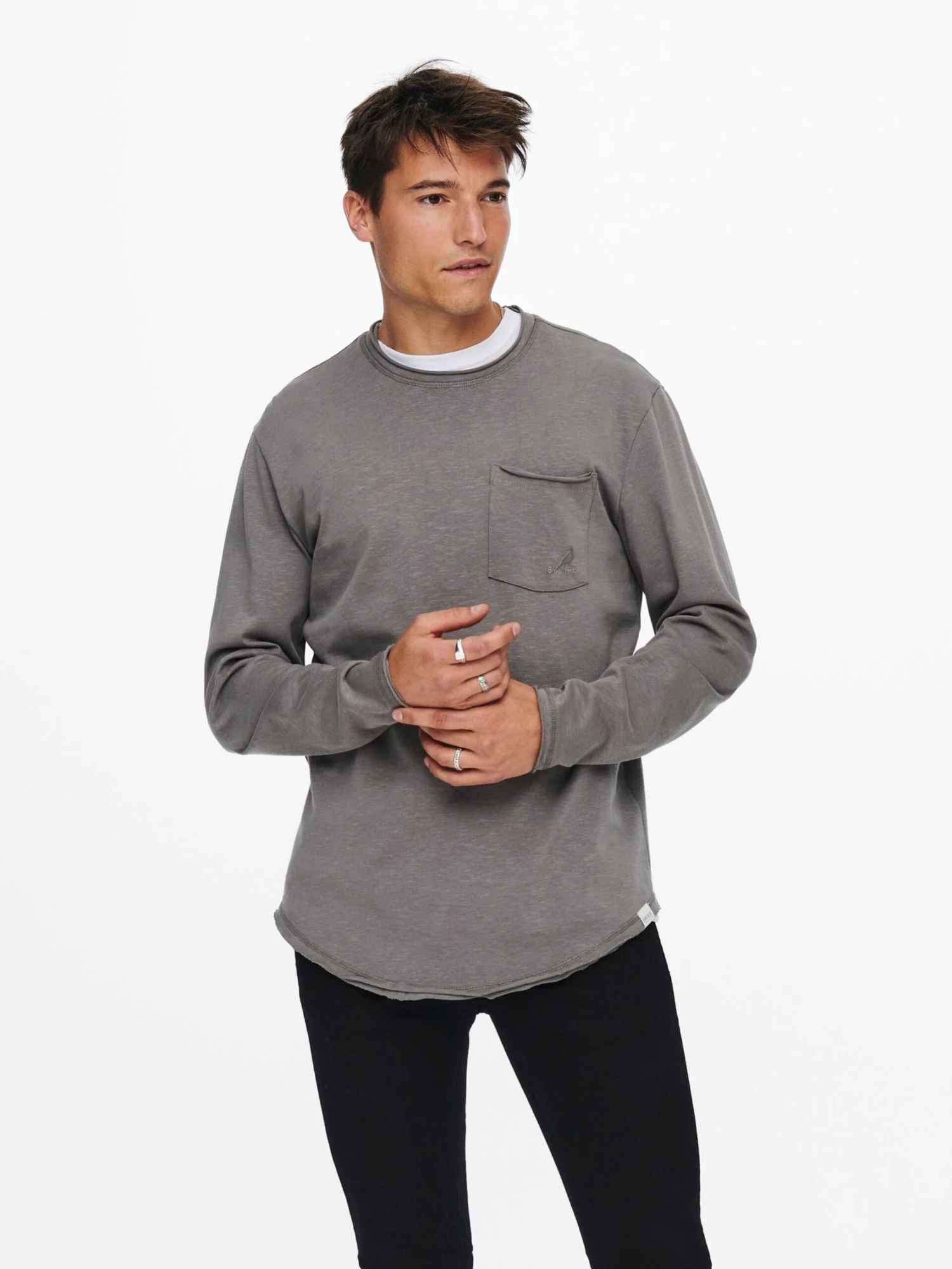 Only & Sons Longsleeves Shirt Klas Heren Grijs Gemêleerd 2 Only & Sons Longsleeves Shirt Klas Heren Grijs Gemêleerd - Afbeelding 2