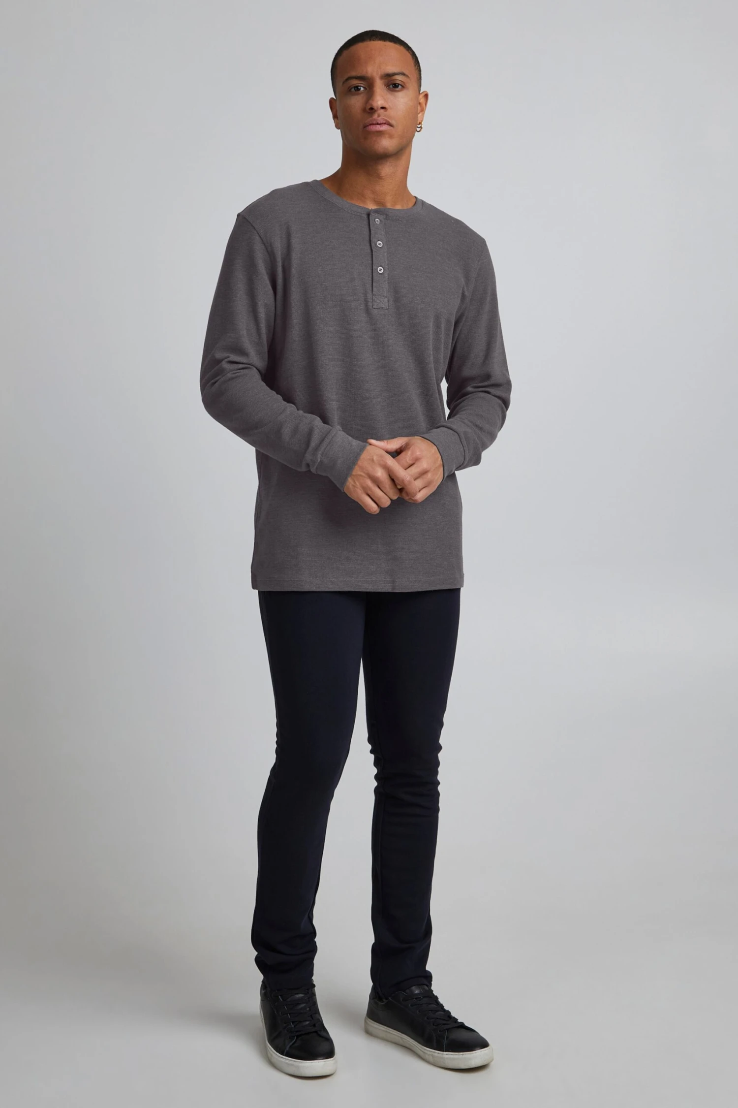 Blend Longsleeves Shirt Noble Heren Antraciet 3 Blend Longsleeves Shirt Noble Heren Antraciet - Afbeelding 3