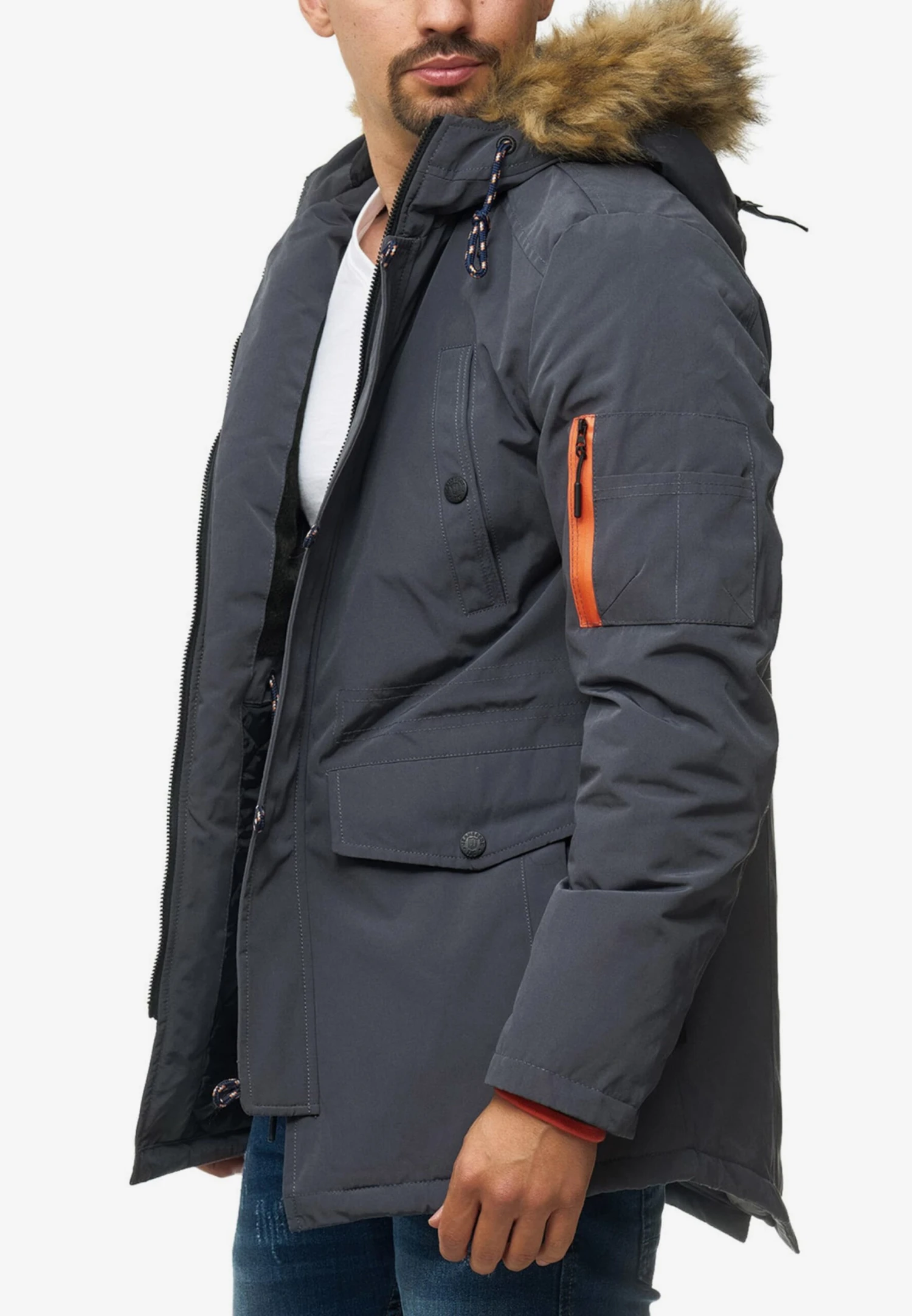 Indicode Jeans Parkas Winterparka Leicester Heren Basaltgrijs 3 Indicode Jeans Parkas Winterparka Leicester Heren Basaltgrijs - Afbeelding 3