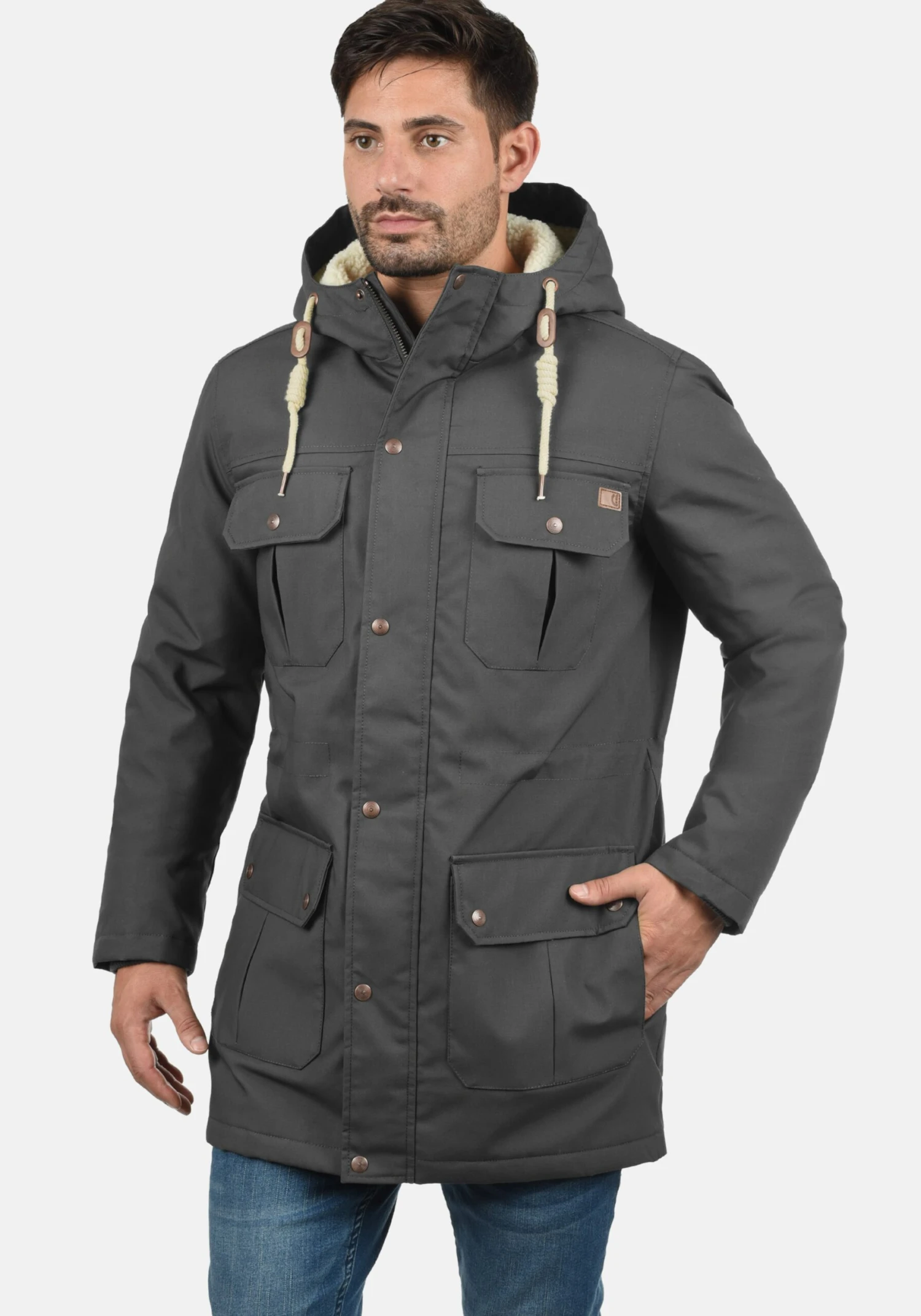 Solid Parkas Winterparka Chara Teddy Heren Donkergrijs 2 Solid Parkas Winterparka Chara Teddy Heren Donkergrijs - Afbeelding 2