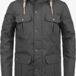 Solid Parkas Winterparka Chara Teddy Heren Donkergrijs