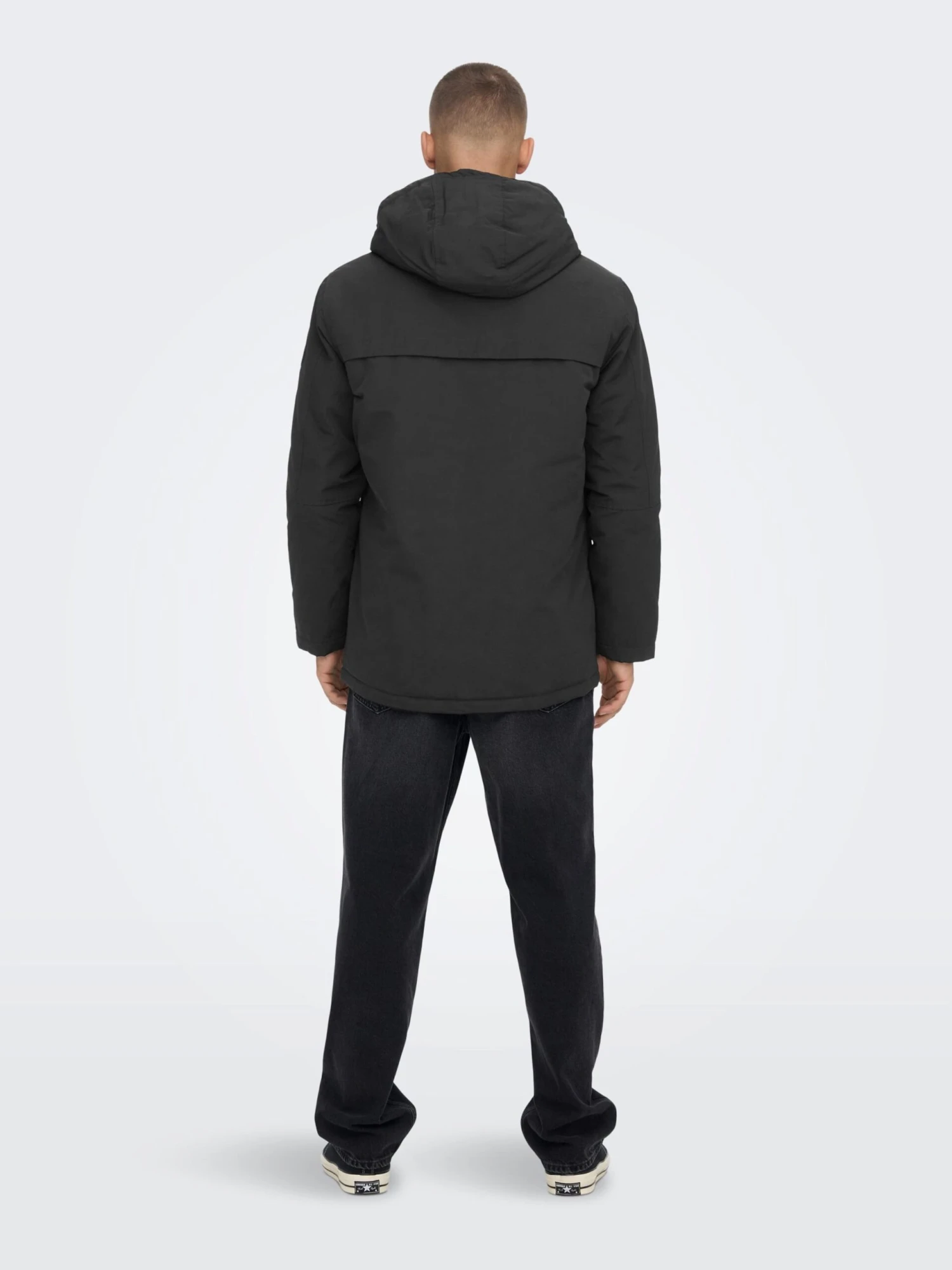 Only & Sons Winterjassen Winterjas Jayden Heren Zwart 4 Only & Sons Winterjassen Winterjas Jayden Heren Zwart - Afbeelding 4