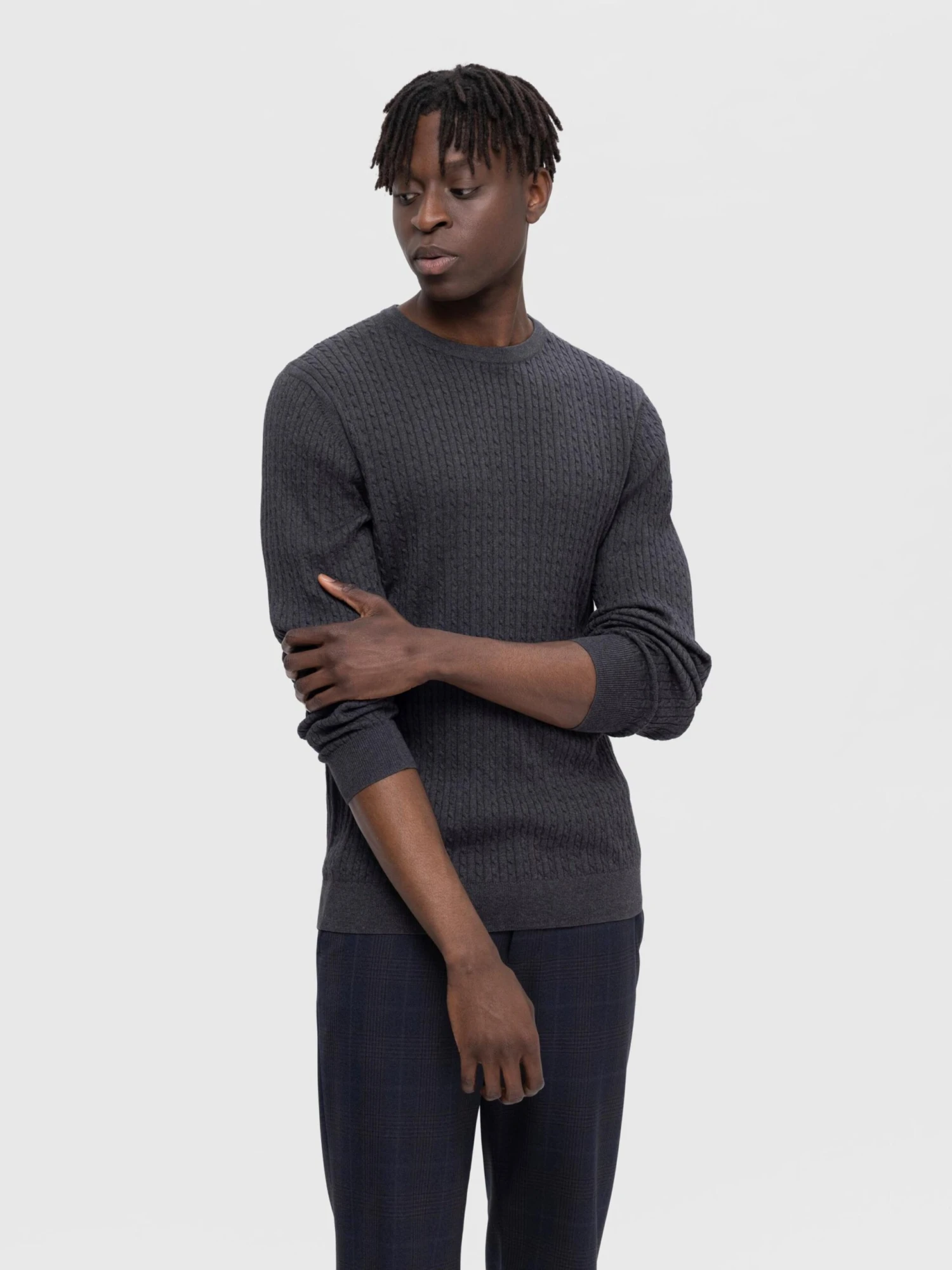 Selected Homme Crewneck Truien Trui BERG Heren Antraciet 5 Selected Homme Crewneck Truien Trui BERG Heren Antraciet - Afbeelding 5