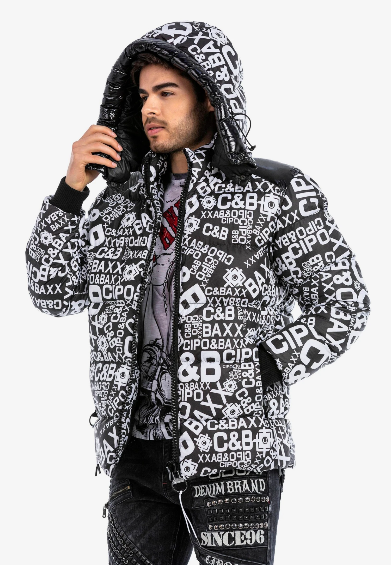 Cipo & Baxx Winterjassen Winterjas Heren Donkergrijs 7 Cipo & Baxx Winterjassen Winterjas Heren Donkergrijs - Afbeelding 7