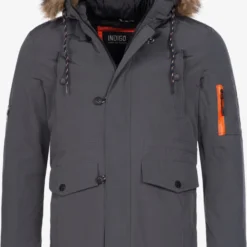 Indicode Jeans Parkas Winterparka Leicester Heren Basaltgrijs
