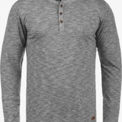 Solid Longsleeves Shirt Migos Heren Grijs Gemêleerd