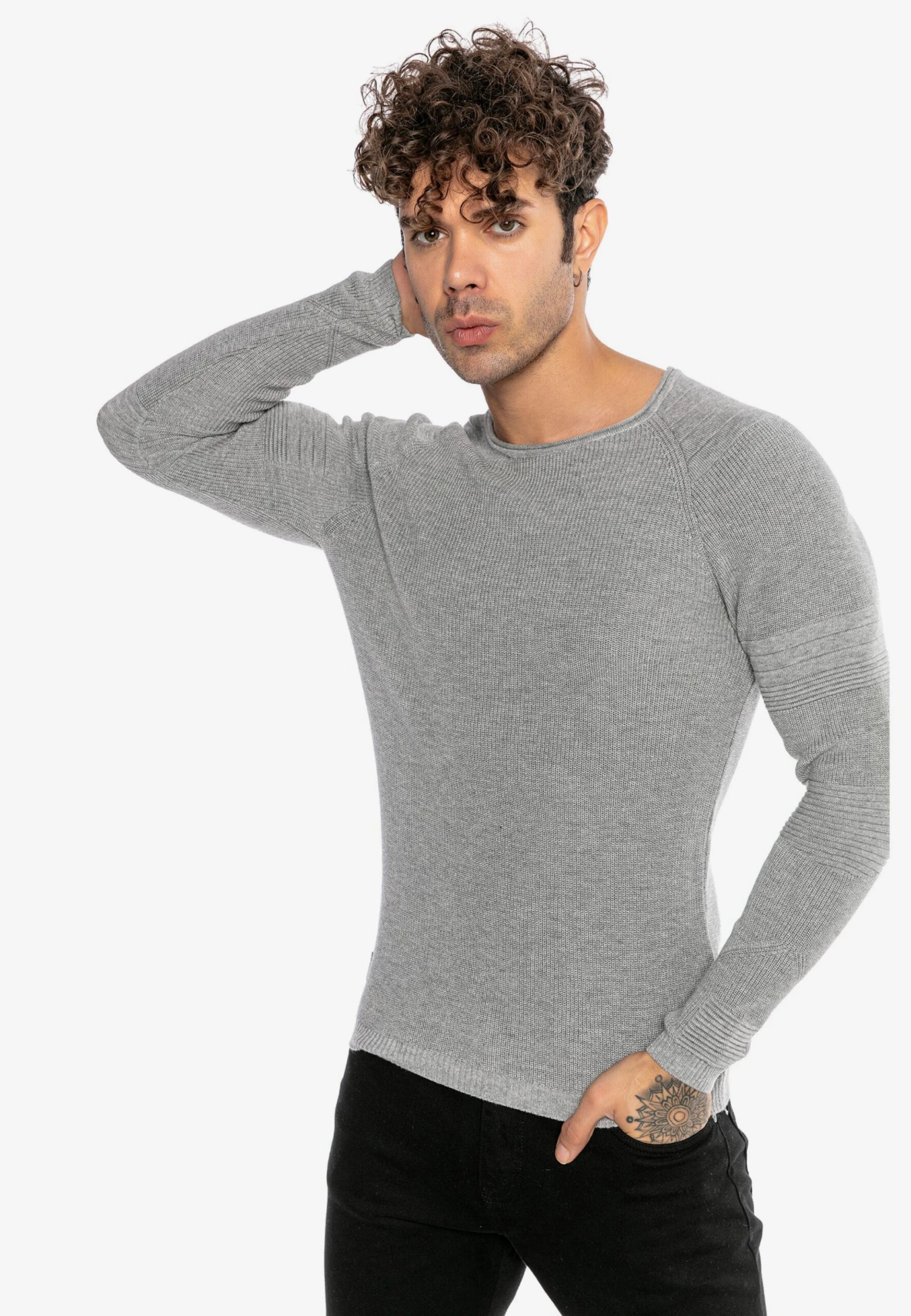 Crewneck Truien Trui West Covina Heren Grijs 3 Crewneck Truien Trui West Covina Heren Grijs - Afbeelding 3