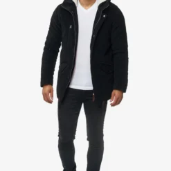 Indicode Jeans Parkas Winterparka Dudley Heren Zwart