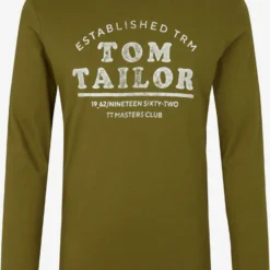 Tom Tailor Longsleeves Shirt Heren Lichtgroen
