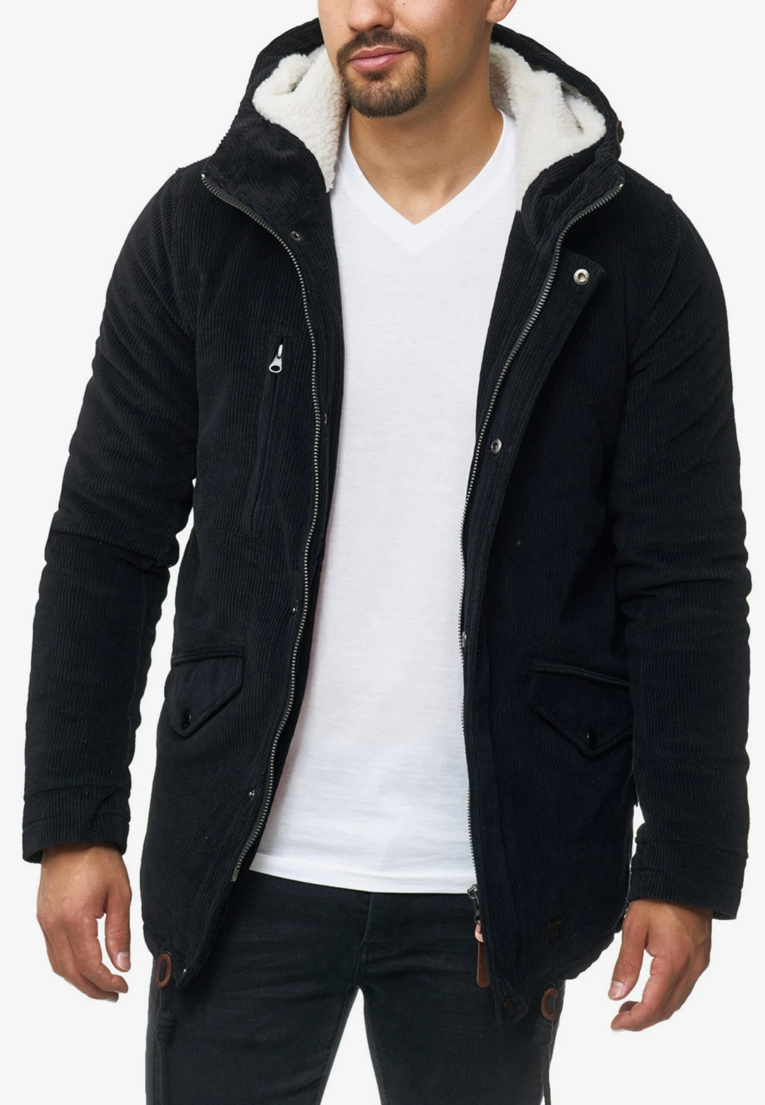 Indicode Jeans Parkas Winterparka Dudley Heren Zwart 2 Indicode Jeans Parkas Winterparka Dudley Heren Zwart - Afbeelding 2