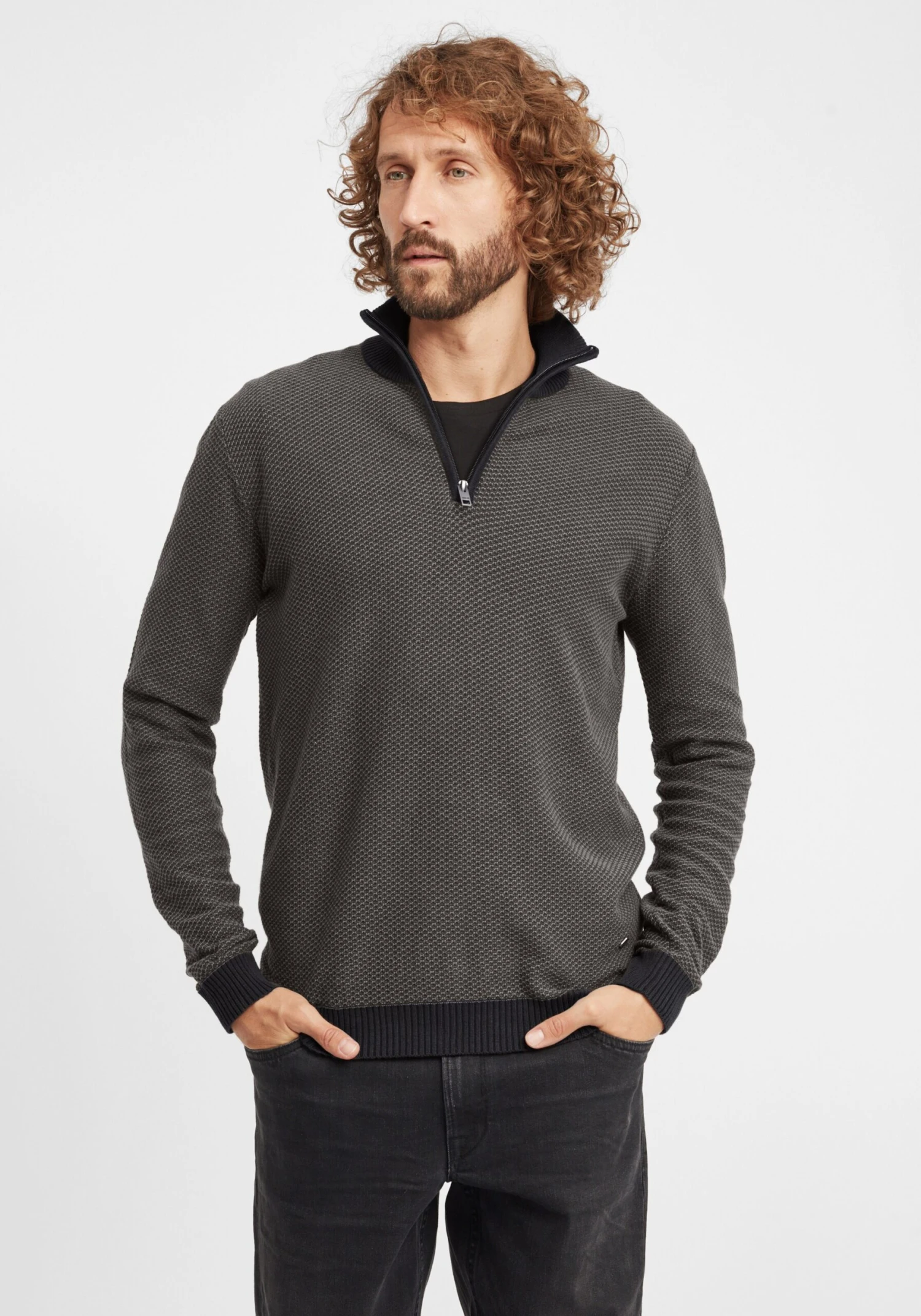 Solid Coltruien Trui Duncan Heren Zwart 2 Solid Coltruien Trui Duncan Heren Zwart - Afbeelding 2