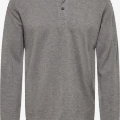 Seidensticker Longsleeves Shirt Heren Grijs GemĂȘleerd