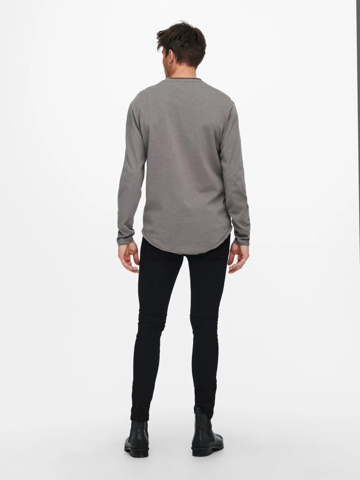 Only & Sons Longsleeves Shirt Klas Heren Grijs Gemêleerd 3 Only & Sons Longsleeves Shirt Klas Heren Grijs Gemêleerd - Afbeelding 3