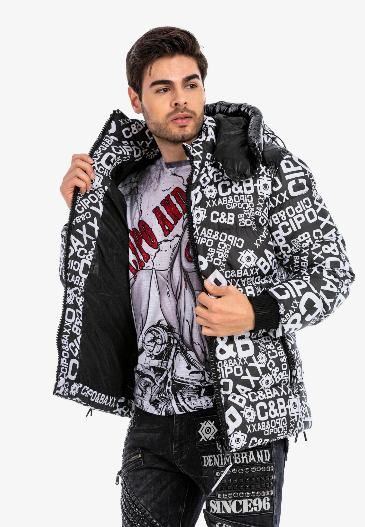 Cipo & Baxx Winterjassen Winterjas Heren Donkergrijs 6 Cipo & Baxx Winterjassen Winterjas Heren Donkergrijs - Afbeelding 6