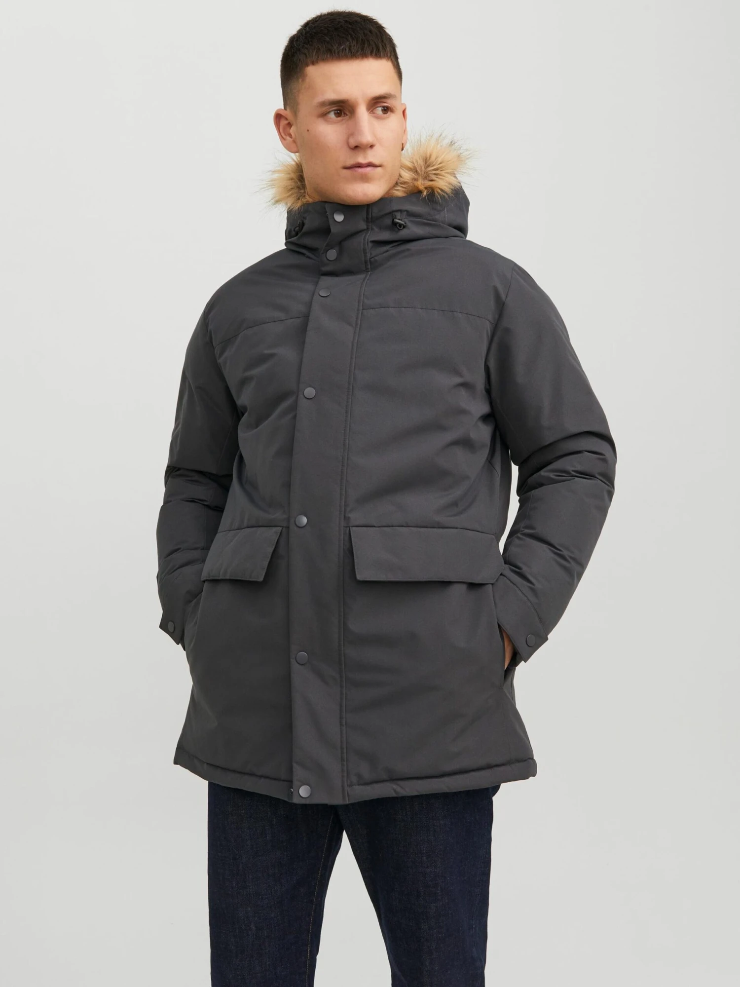 Jack & Jones Parkas Winterparka CHAMP Heren Basaltgrijs 2 Jack & Jones Parkas Winterparka CHAMP Heren Basaltgrijs - Afbeelding 2