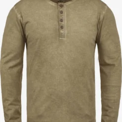 Solid Longsleeves Shirt Timur Heren Donkerbeige