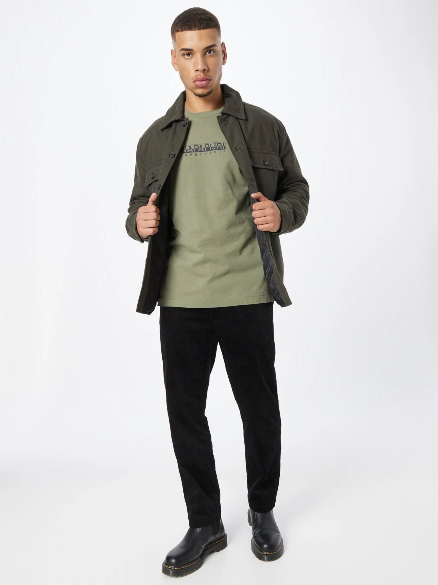 Napapijri Longsleeves Shirt BOX Heren Kaki 6 Napapijri Longsleeves Shirt BOX Heren Kaki - Afbeelding 6