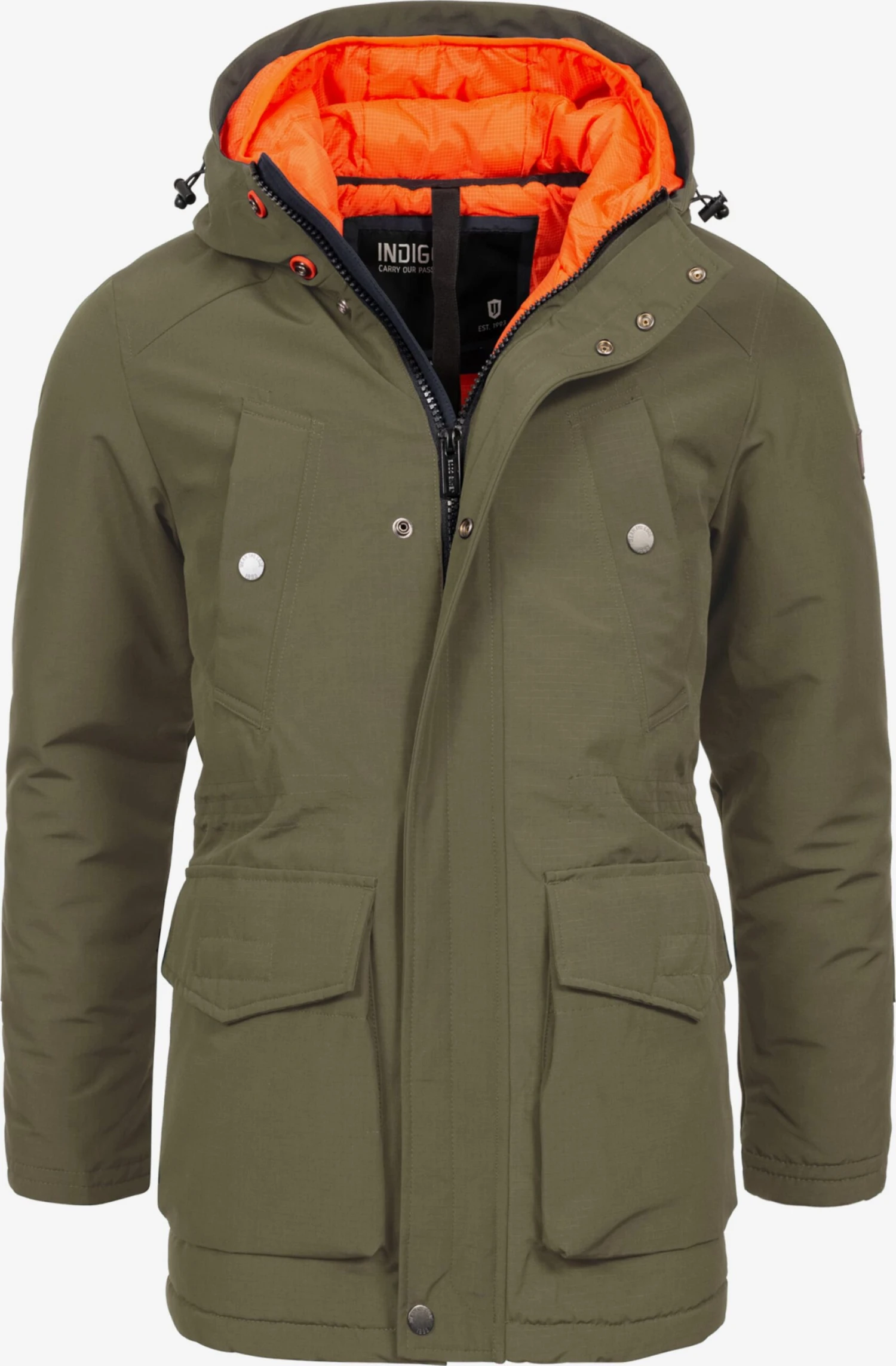 Indicode Jeans Parkas Winterparka Waters Heren Olijfgroen 1 Indicode Jeans Parkas Winterparka Waters Heren Olijfgroen